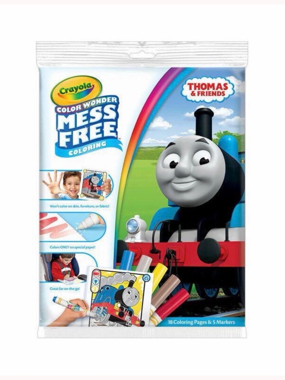 Crayola Color Wonder Mess Free Thomas & Friends Coloring Set - Blue/Red/Black